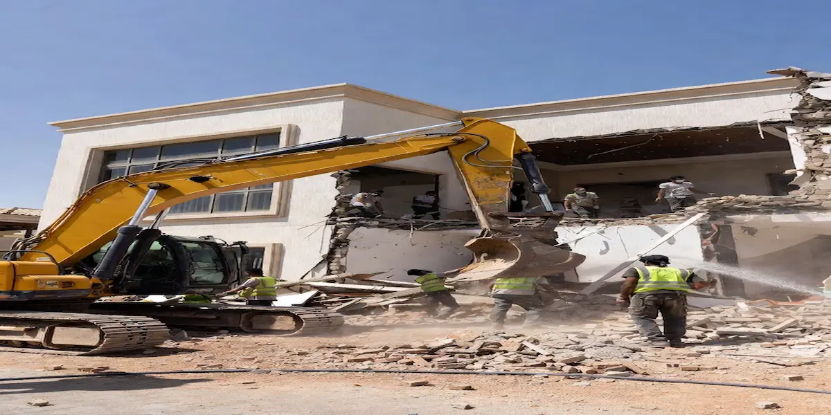 Villa demolition site overview in Mussafah Abu Dhabi — Raseen