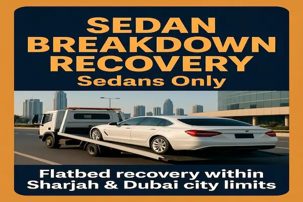 Sedan Breakdown Recovery scrap rate Sharjah UAE