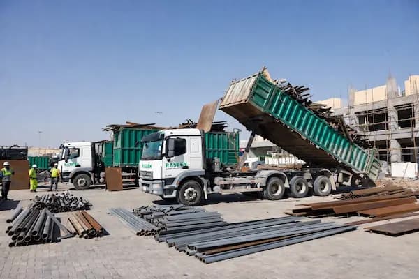 Heavy machinery and skilled labor required for safe demolition and scrap recovery in Abu Dhabi