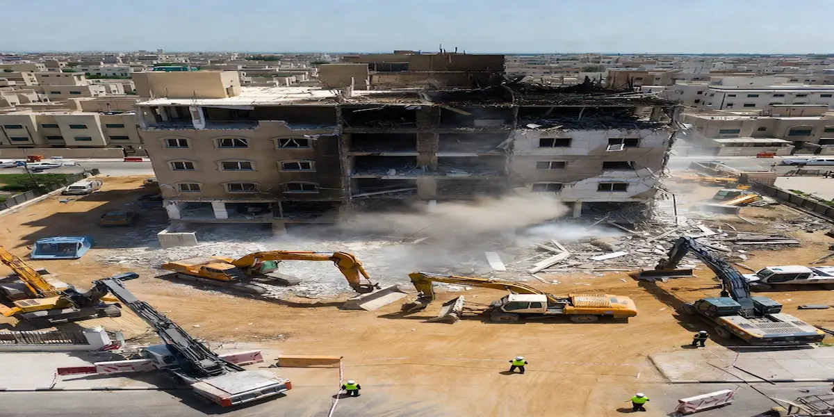 Small residential building and compound demolition in Sharjah by Raseen Raseen Residential Building Demolition - Civil Defense Approved