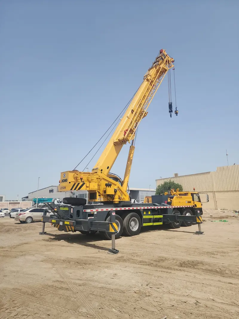80 ton mobile crane on construction site in Abu Dhabi